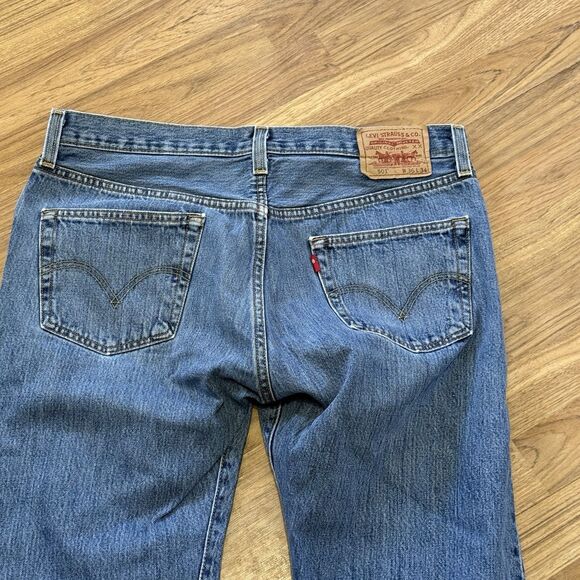 Men's Vintage Levi's 501xx Button-Fly Straight Leg Blue Jeans 36x34 - Picture 6 of 16
